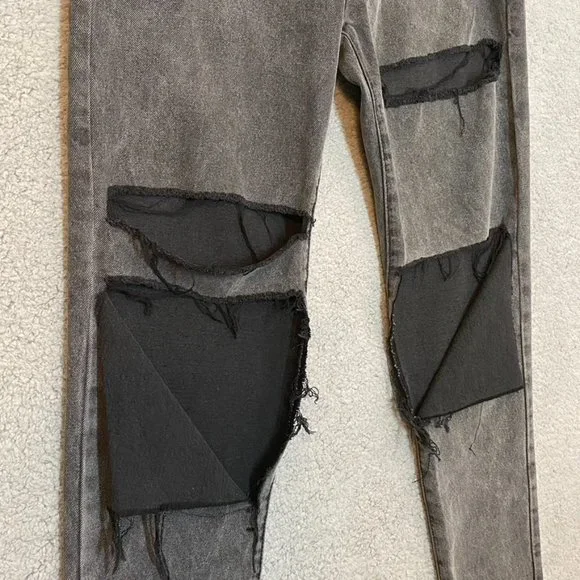 Adika Davis Straight Jeans Black Wash Large NEW Y2K - Picture 6 of 15